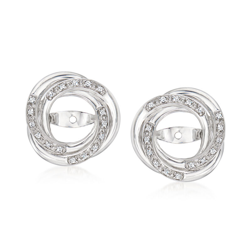 .10 ct. t.w. Diamond Swirl Earring Jackets in Sterling Silver image number 2