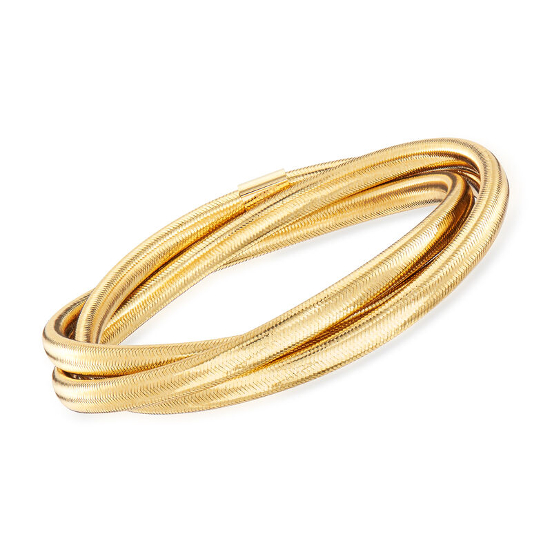 Italian Flex Rolling Bangle with 14kt Yellow Gold  image number 0