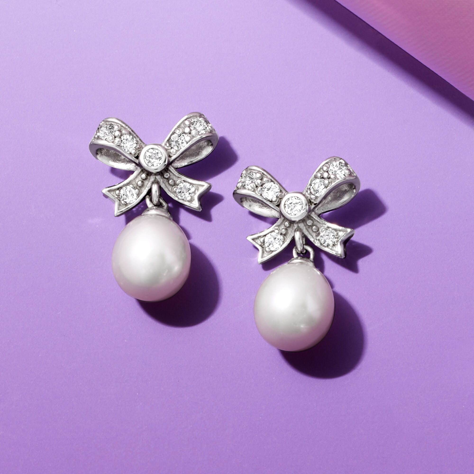 Pearl DOVE model パール ダヴ Multi-Color Cultured Freshwater Pearl Rhodium Over Sterling