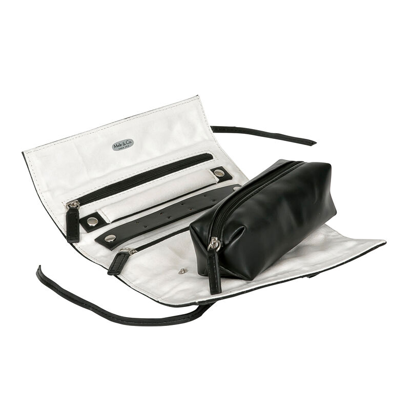 Mele & Co. "Whitley" Black Faux Leather Travel Jewelry Roll image number 3