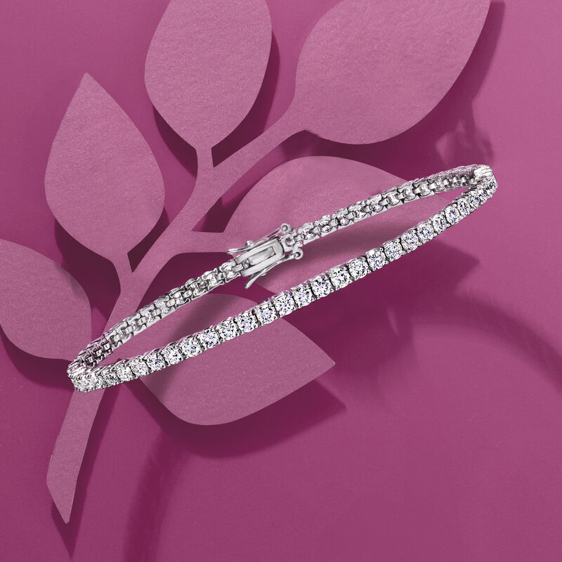 5.50 ct. t.w. Moissanite Tennis Bracelet in Sterling Silver image number 4
