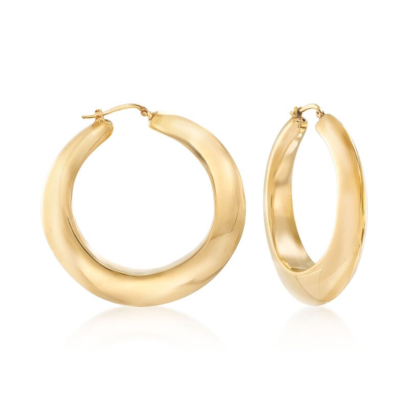 Italian 18kt Yellow Gold Hoop Earrings image number 0