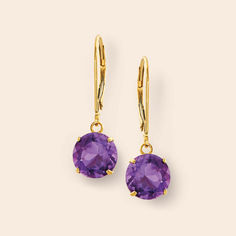 3.20 ct. t.w. Amethyst Drop Earrings in 14kt Yellow Gold image number 2