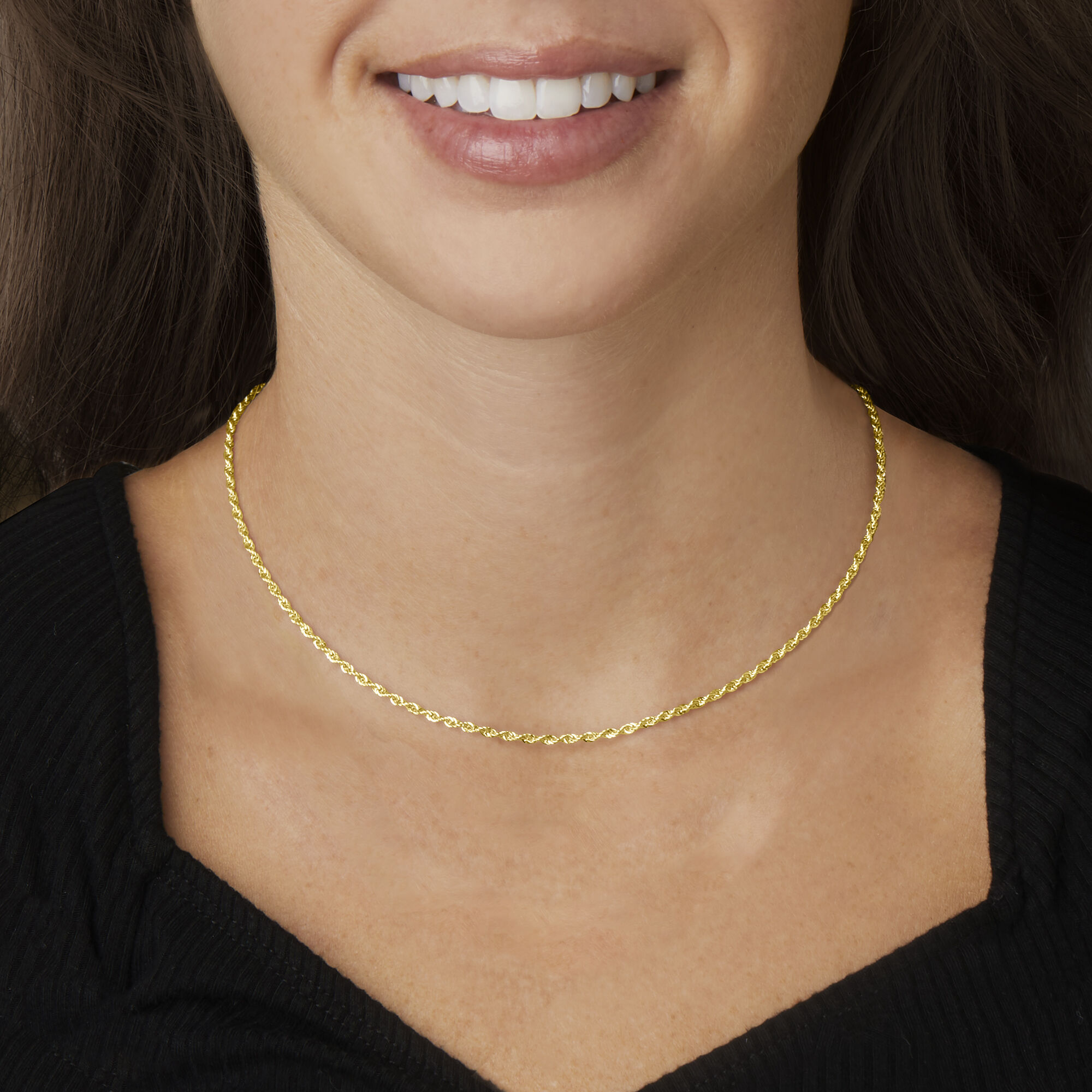 2mm rope chain on neck discount
