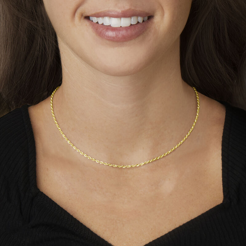 2mm 14kt Yellow Gold Rope-Chain Necklace image number 4