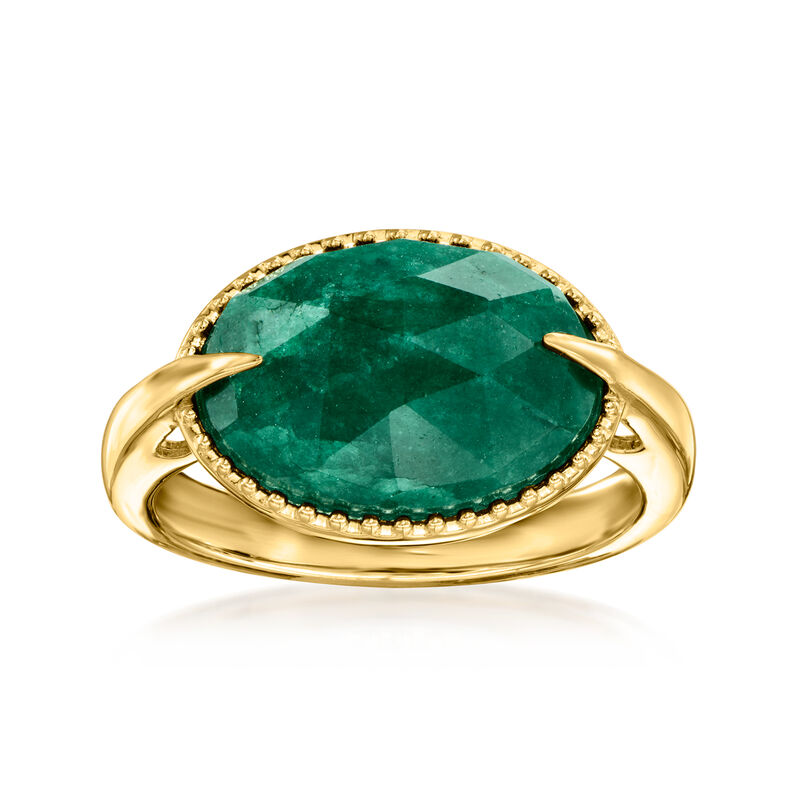 5.00 Carat Emerald Ring in 18kt Gold Over Sterling image number 0