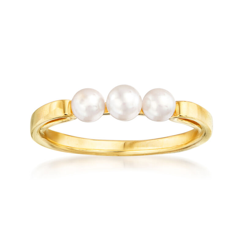Mikimoto 3.75-4mm A+ Akoya Pearl Ring in 18kt Yellow Gold image number 0