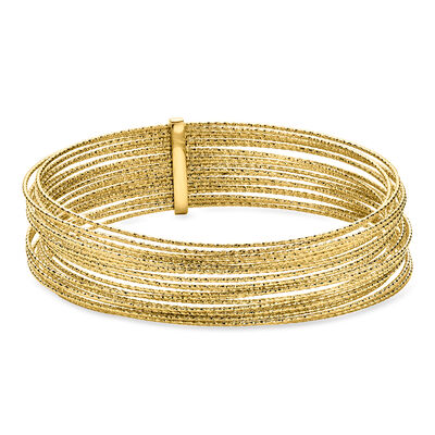 Italian 14kt Yellow Gold-Plated Multi-Strand Bangle Bracelet