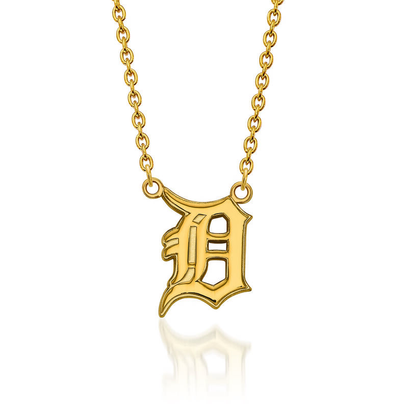 14kt Yellow Gold MLB Detroit Tigers Pendant Necklace. 18&quot; image number 0