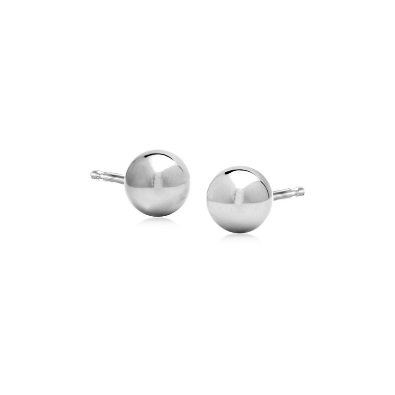 Italian Sterling Silver Jewelry Set: Three Pairs of Hoop and Stud Earrings image number 6