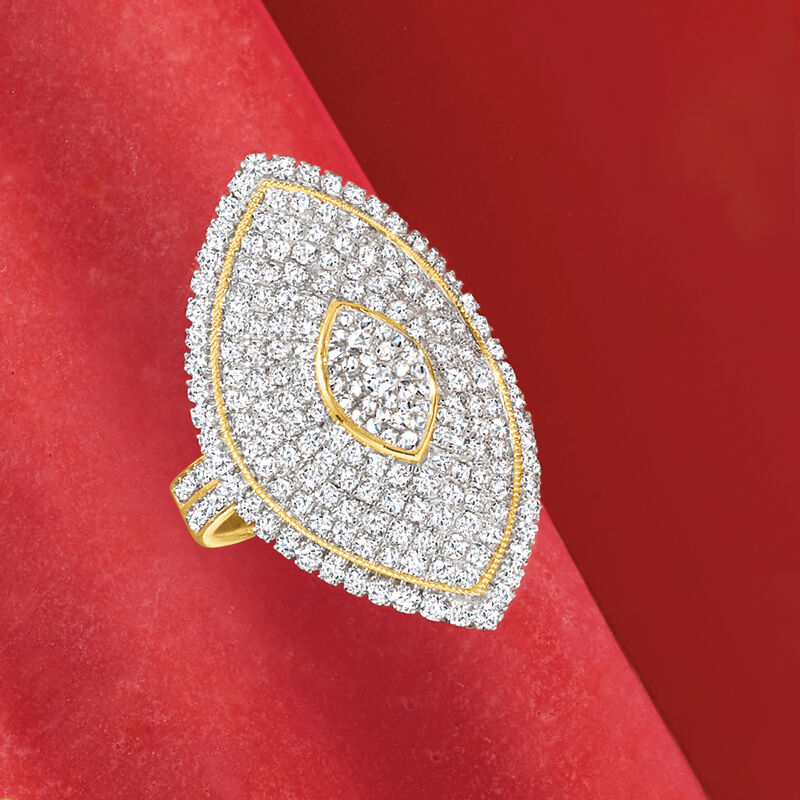 2.50 ct. t.w. Diamond Marquise-Shaped Ring in 14kt Yellow Gold image number 4
