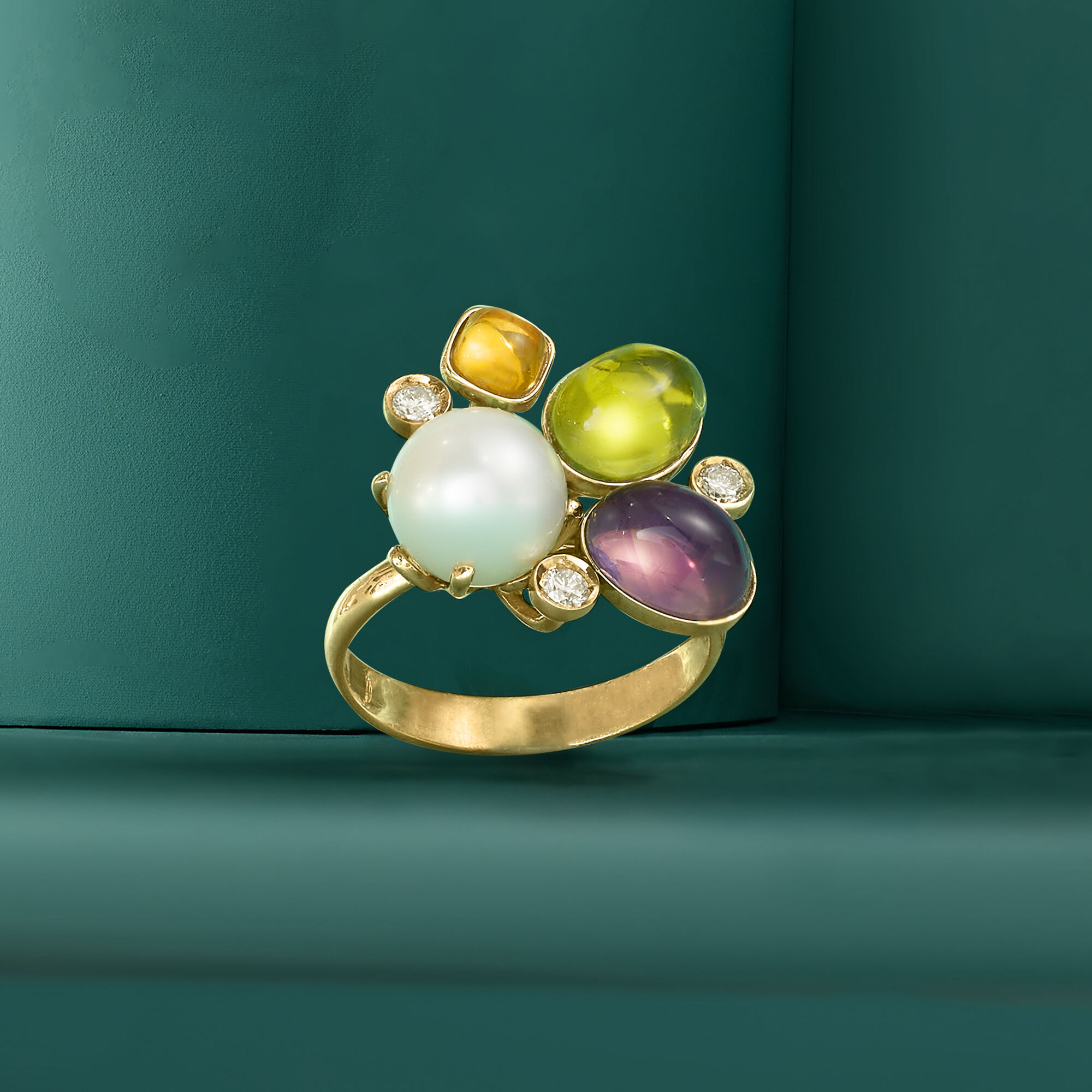 C. 1990 Vintage Superoro 8mm Cultured Pearl and 4.10 ct. t.w.