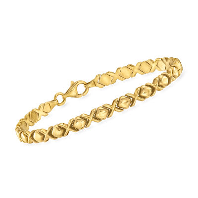 C. 1980 Vintage 14kt Yellow Gold XO Bracelet