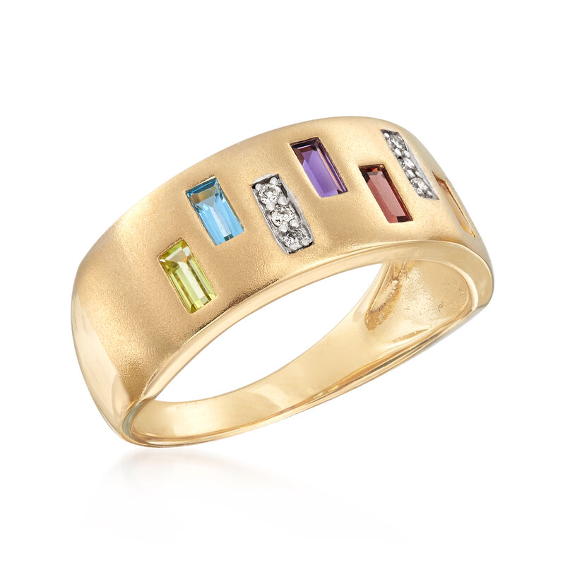 .50 ct. t.w. Multi-Gemstone Ring with Diamonds in 14kt Yellow Gold image number 3
