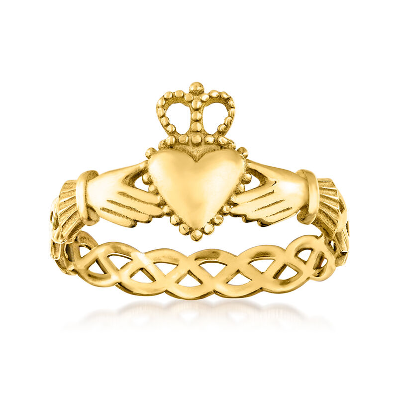 Italian 14kt Yellow Gold Claddagh Ring image number 0