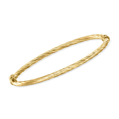 Italian 14kt Yellow Gold Twisted Bangle Bracelet