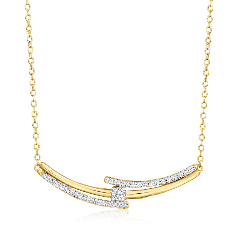 .40 ct. t.w. Diamond Curved Multi-Bar Necklace in 18kt Gold Over Sterling image number 0