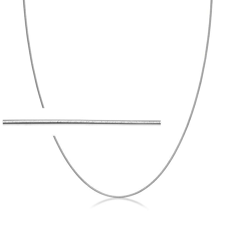 0.8mm Platinum Square Snake-Chain Necklace image number 0