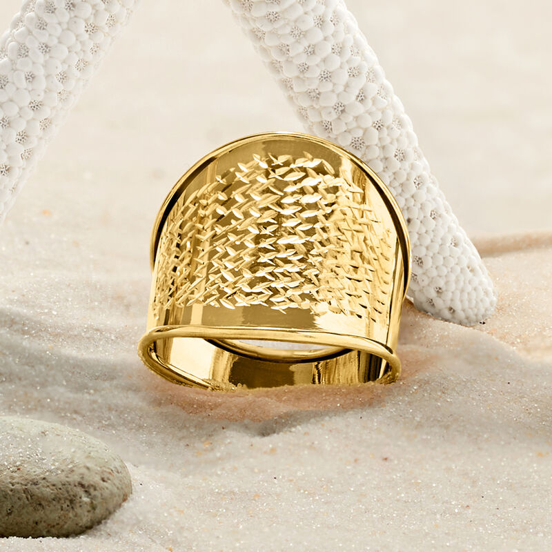 Italian 14kt Yellow Gold Wide Ring image number 4