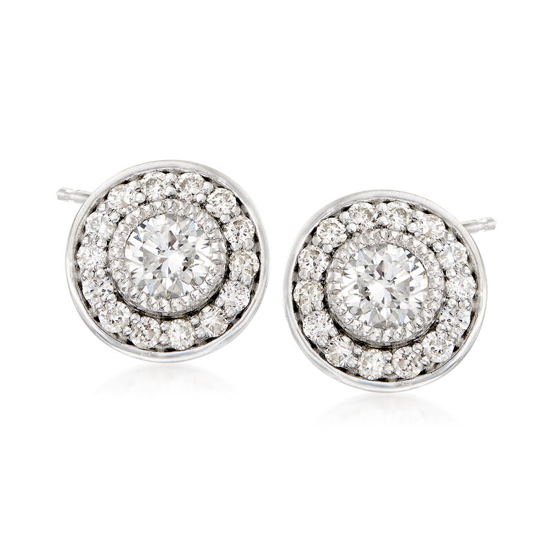 .75 ct. t.w. Diamond Halo Stud Earrings in Platinum image number 0
