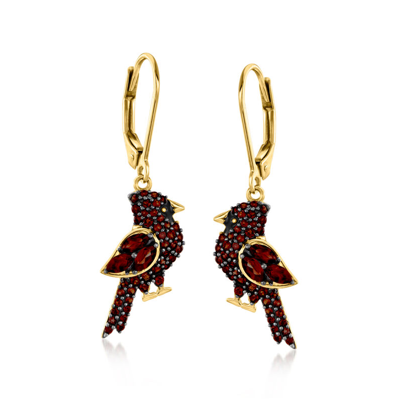 .80 ct. t.w. Garnet Cardinal Drop Earrings in 18kt Gold Over Sterling  image number 0