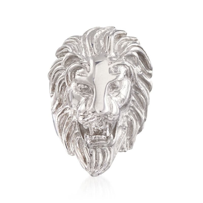 Italian Sterling Silver Lion Head Ring image number 0