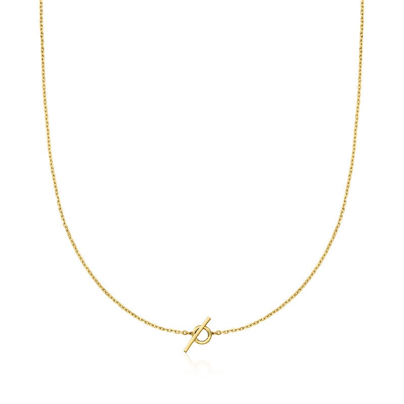 Italian 10kt Yellow Gold Petite Toggle Necklace image number 0