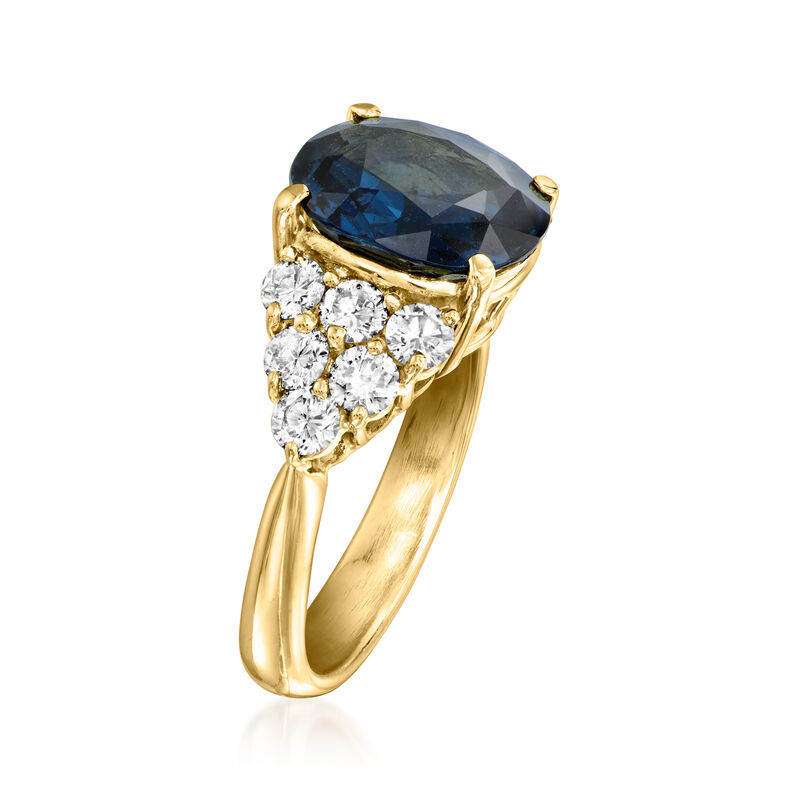 C. 2000 Vintage 3.82 Carat Sapphire and 1.00 ct. t.w. Diamond Ring in 18kt Yellow Gold. Size 6.5 image number 2