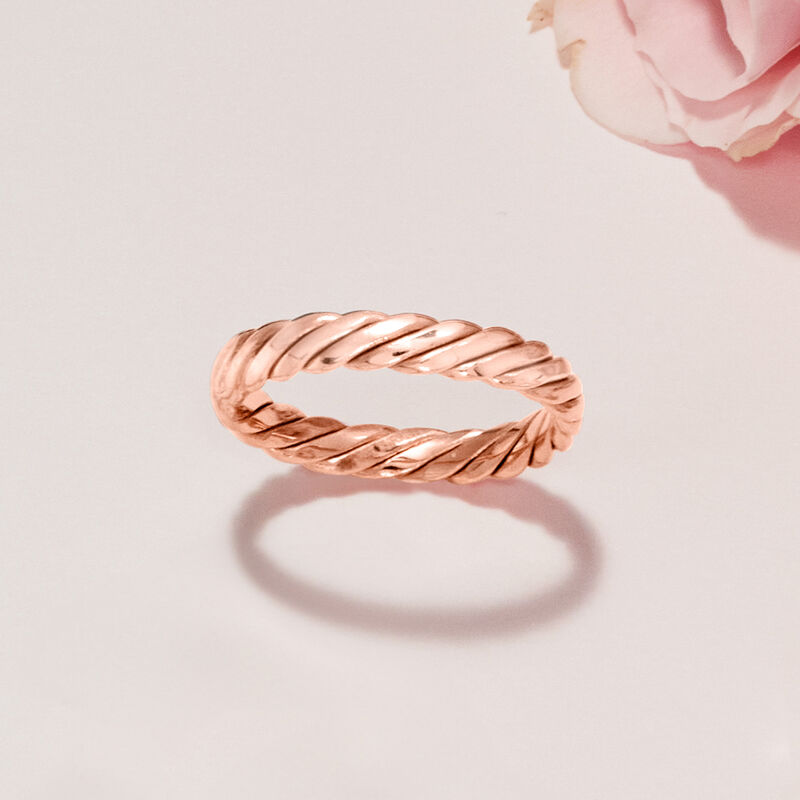 14kt Rose Gold Twisted Ring image number 3