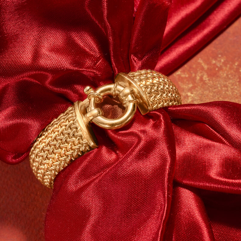 Italian 22kt Gold Over Sterling Silver Riso Bracelet image number 2