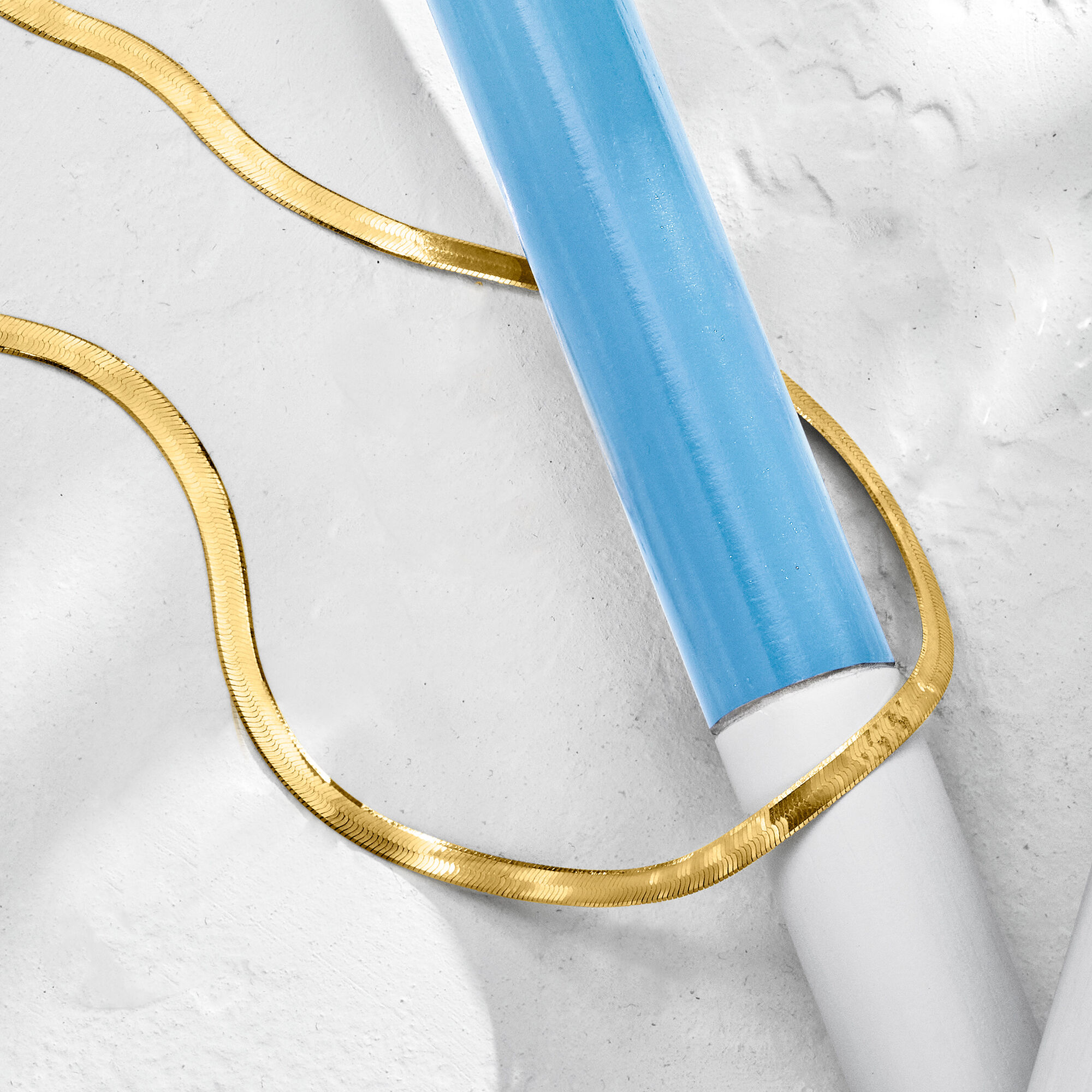 4mm 14kt Yellow Gold Herringbone Necklace | Ross Simons