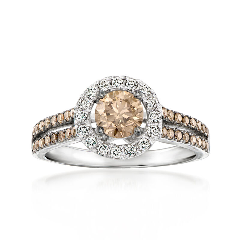 Le Vian "Chocolatier" .97 ct. t.w. Chocolate Diamond Ring with .16 ct. t.w. Vanilla Diamonds in 14kt Vanilla Gold. Size 7 image number 0