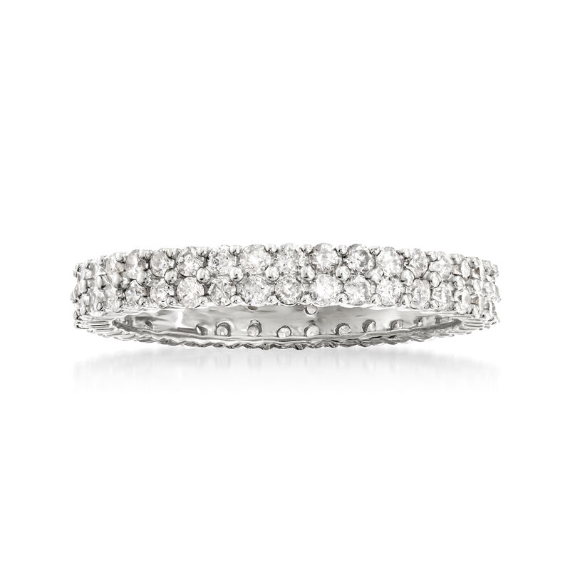 1.00 ct. t.w. Diamond Double-Row Eternity Band in 14kt White Gold image number 2