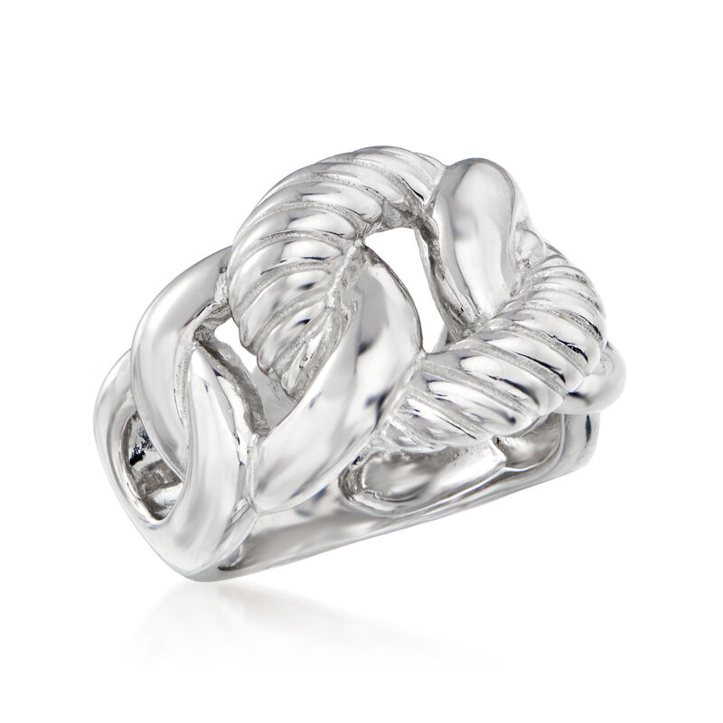 Sterling Silver Interlocking Circle Ring image number 3