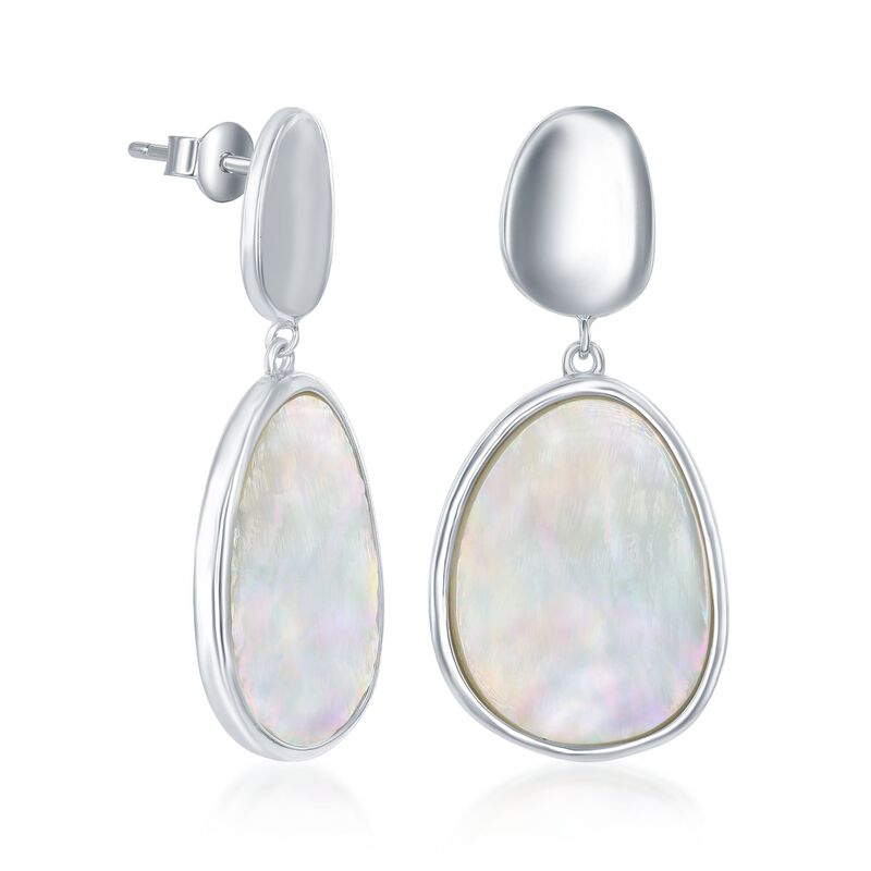 Mother-Of-Pearl and Sterling Silver Drop Earrings image number 2