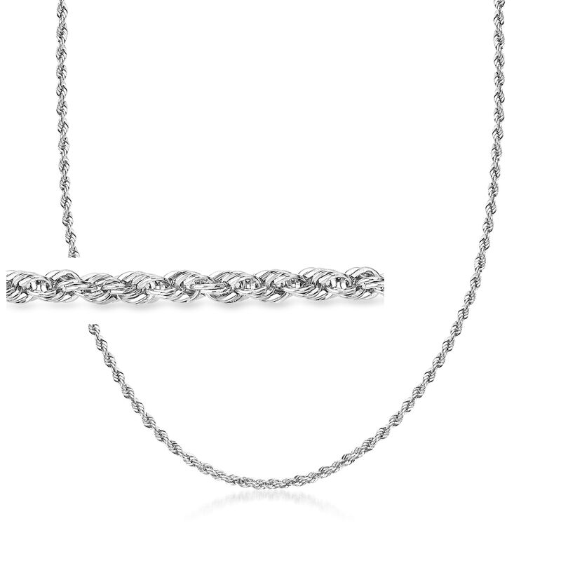 Italian 2.2mm Platinum Rope-Chain Necklace image number 0