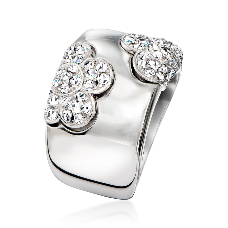 C. 1980 Vintage 1.25 ct. t.w. Diamond Flowers Ring in 18kt White Gold. Size 6.5 image number 2