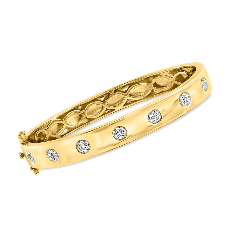 &quot;Champs-Elysees Stack&quot; of Five Bangle Bracelets in 18kt Gold Over Sterling image number 4