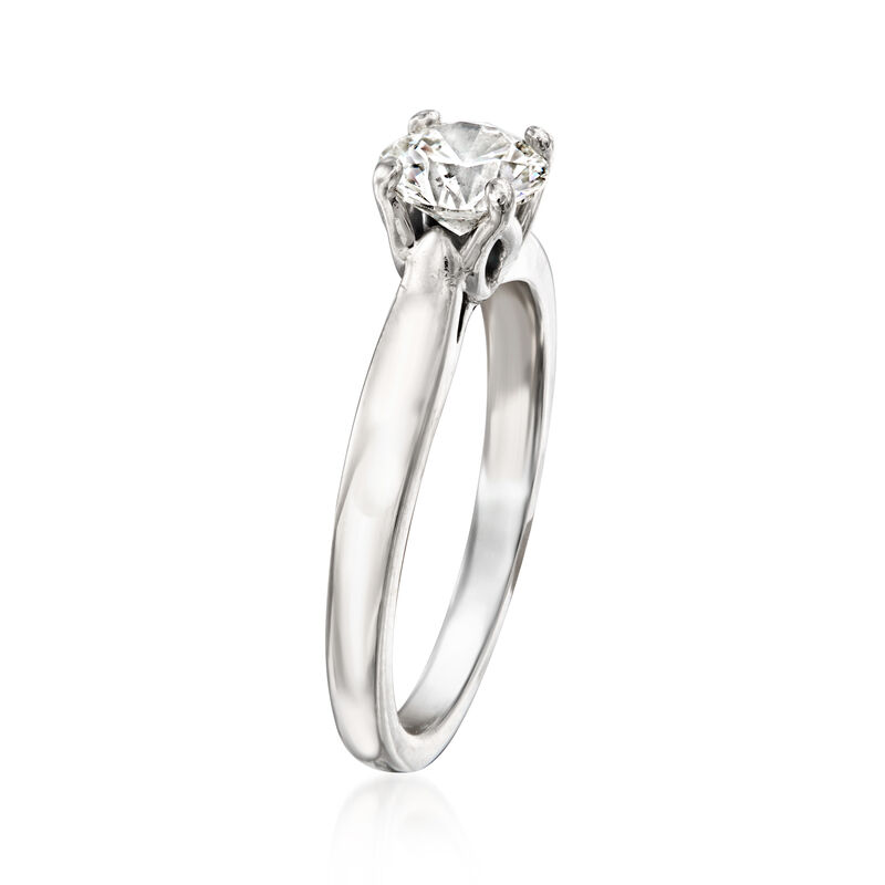 C. 2010 Vintage .82 Carat Diamond Solitaire Ring in Platinum. Size 5.5 image number 2