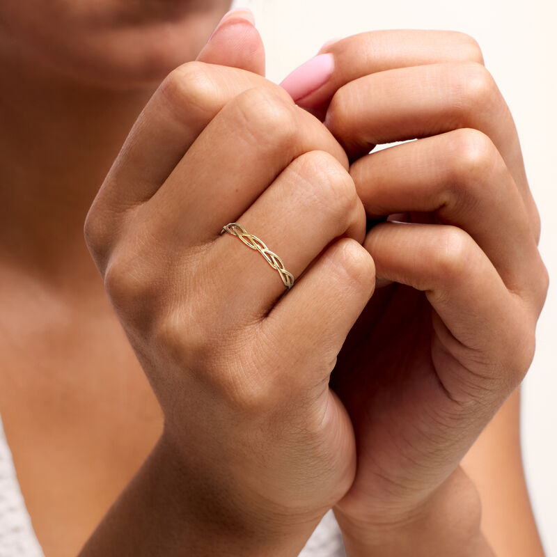 Italian 10kt Yellow Gold Braided Ring image number 1