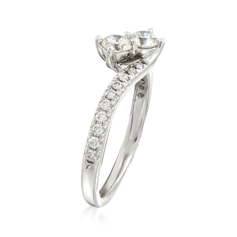 C. 1990 Vintage .90 ct. t.w. Diamond Bypass Ring in 14kt White Gold image number 2