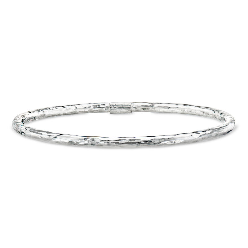 C. 2000 Vintage Ippolita Sterling Silver Textured Bangle Bracelet. 8" image number 0