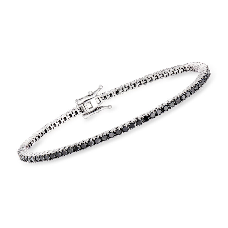 3.00 ct. t.w. Black Diamond Tennis Bracelet in Sterling Silver image number 0