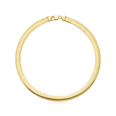 Italian 8mm 14kt Yellow Gold-Plated Reversible Omega Necklace