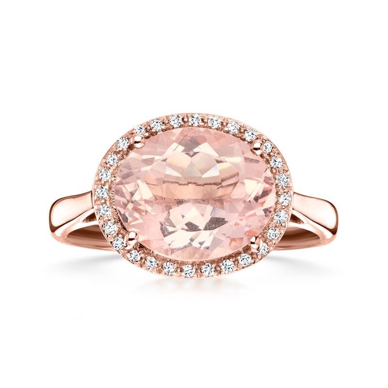 C. 1990 Vintage 4.00 Carat Morganite Ring with .15 ct. t.w. Diamonds in 14kt Rose Gold. Size 7.5 image number 0