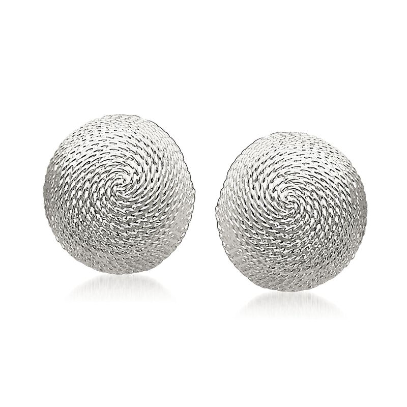 Sterling Silver Roped Dome Earrings image number 0