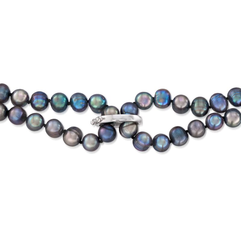 8-9mm Gray Cultured Pearl Endless Necklace with Free Sterling Silver Necklace Shortener. 80&quot; image number 1