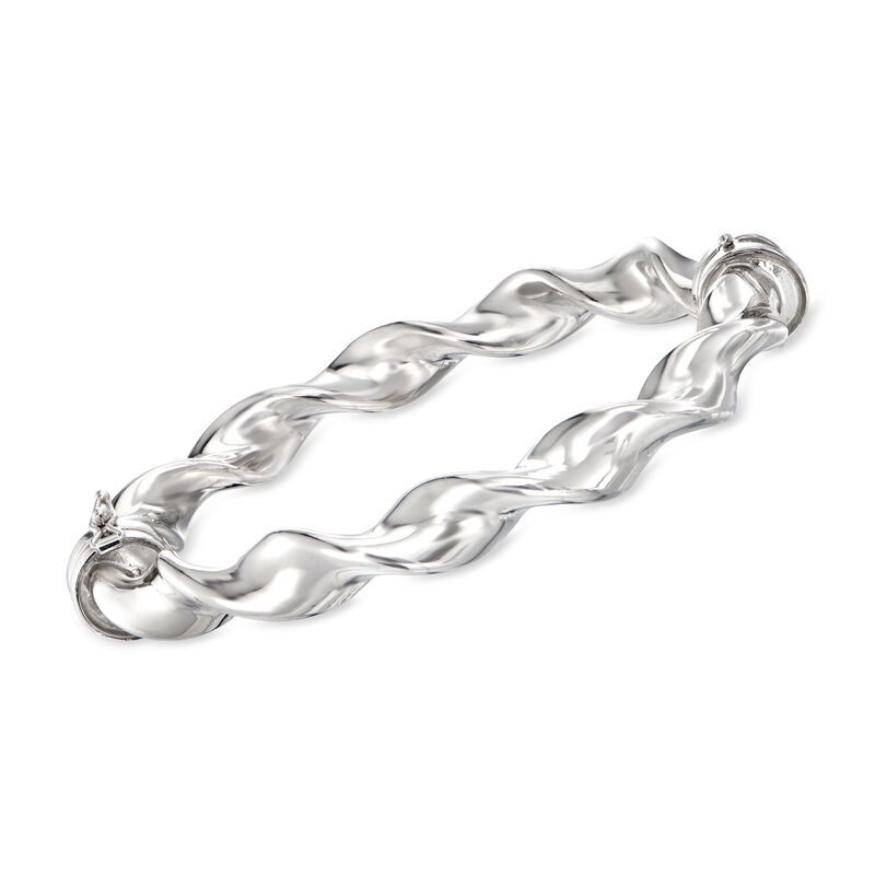 Italian Sterling Silver Twisted Bangle Bracelet image number 0