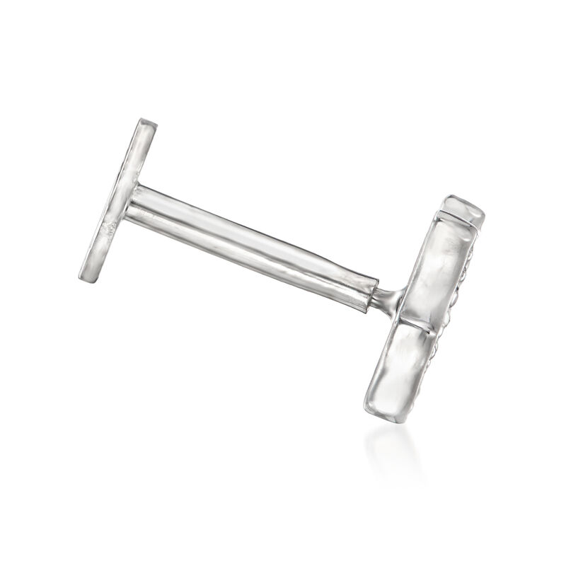 Diamond Butterfly Single Flat-Back Stud Earring in Sterling Silver image number 2