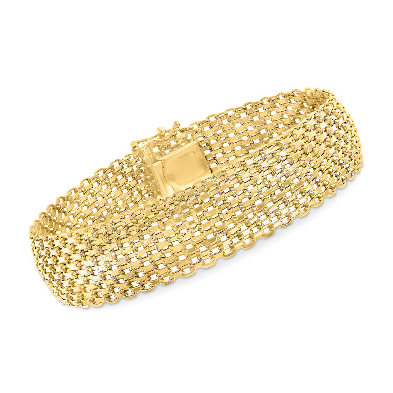 Italian 14kt Yellow Gold Bismark-Link Bracelet. 7&quot; image number 0